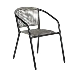 Just Home Collection - Cadeira de Rattan Cinza Guadalajara