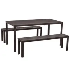 Just Home Collection - Conjunto de Jantar para Terraço 3 Peças Café