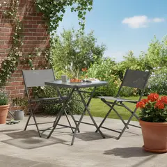 Just Home Collection - Conjunto de Varanda para Terraço Madrid 3 Peças Cinza