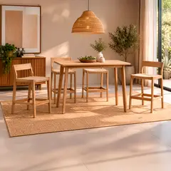 Just Home Collection - Conjunto de Bar de Madeira Zapallar de 5 Peças