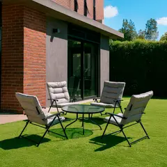 Just Home Collection - Conjunto de Varanda São Paulo 5 Peças Cinza