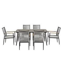 Just Home Collection - Conjunto de Jantar Barcelona em Alumínio para 6 Lugares