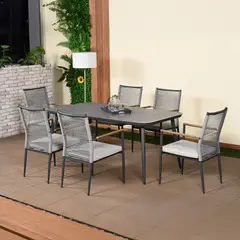 Just Home Collection - Conjunto de Jantar Barcelona em Alumínio para 6 Lugares