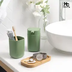 Just Home Collection - Conjunto com 3 Acessórios para Banheiro Aiello Verde