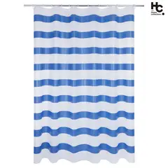 Just Home Collection - Cortina Banheiro Peva Line 178x180 Azul
