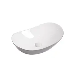 Sensi Dacqua - Lavatório Cerâmico Oval Sobrepor Cinza e Branco