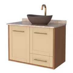 Cozimax - Gabinete para Banheiro Petunia 80cm Areia/jequitiba
