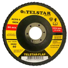 Telstar Abrasivos - Disco Flap Aço/inox Grão 60 ¿ 4 1/2x7/8