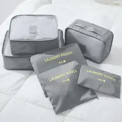 Just Home Collection - Conjunto 6 Bolsas Organizadoras de Tecido para Viagem
