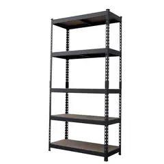 Fixser - Estante de Metal e madeira com 5 Prateleiras Cinza 183X90x40 1325KG