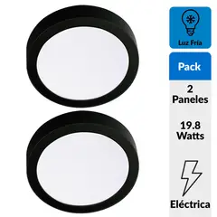 Dairu - Conjunto 2 Painéis Led Circular Sobrepor 18w Lf Preto