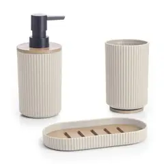 Just Home Collection - Conjunto Acessórios para Banheiro com 3 peças Ensemb Preto