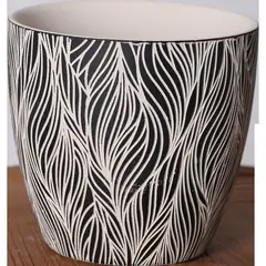 Just Home Collection - Vaso Cerâmico 13x13 Cáqui Preto