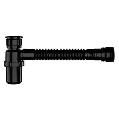 Astra - Sifão Sanfonado Universal Preto com Copo