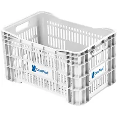 Caixaplast - Caixa Organizadora Plástica Branca Agricola Vazada 50,5L 51x33x30cm