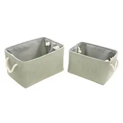 Just Home Collection - Conjunto com 2 Cestos de Tecido Verde