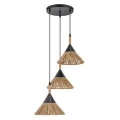 Just Home Collection - Pendente Flam 3l E27 Nat/pt