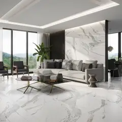 Biancogres - Porcelanato Retificado Acetinado Calacata Oro Satin Branco Interno 80x80cm Caixa 2,60 M²
