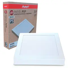 undefined - Painel Led Pop Quadrado Sobrepor 12w 6500k 15x15 Branco