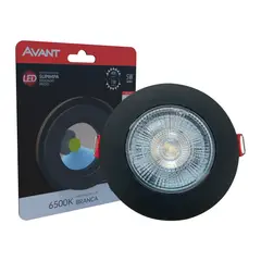 undefined - Spot de Embutir Redondoled  6500k 5w  400lm Preto Bivolt