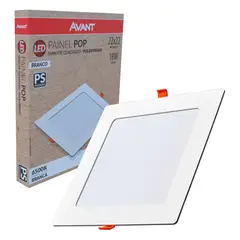 undefined - Painel Led Pop Quadrado Embutir 18w 6500k 21x21 Branco Bivolt