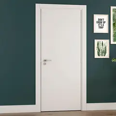 Vert - Kit Porta Lisa Mdp Branco Uv com Batente Primer Acompanha Dobradiça 215x72x12cm