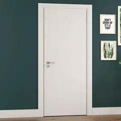 Vert - Kit Porta Lisa Mdp Branco Uv com Batente Regulável Branco Acabado Acompanha Dobradiça 215x62x08cm