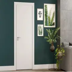 Vert - Kit Porta Bella Mdp Branco Uv com Batente Regulavel Acompanha Dobradiça 215x72x12cm