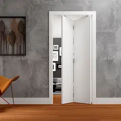 Vert - Folha Porta Camarão Duo Lisa Colmeia com Fundo Primer Branco sem Ferragem 210x70x3,5cm