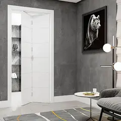 Vert - Folha Porta Camarão Duo Bella Colmeia com Fundo Primer Branco sem Ferragem 210x72x3,5cm