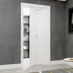 Vert - Folha Porta Camarão Duo Bella Colmeia com Fundo Primer Branco sem Ferragem 210x70x3,5cm