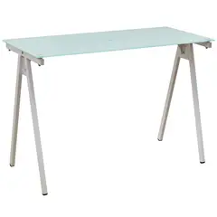 Just Home Collection - Mesa de Escritório com Tampo de Vidro Cor Branco 110x50x76