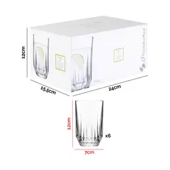 Pasabahce - Conjunto de Copos 300ml 6 Peças Vidro Long Drink