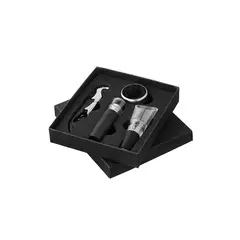 Hauskraft - Kit para Vinho 4 Pecas Inox Preto