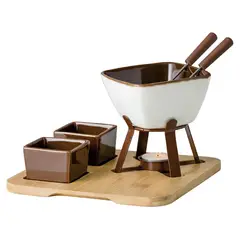 Hauskraft - Conjunto de Fondue 8 Peças Porcelana Bilzen Branco