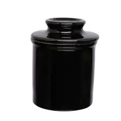 Hauskraft - Manteigueira 10cm Porcelana Francesa Manhattan Preto