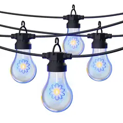 Just Home Collection - Cordão Solar de 8 Metros com Flores