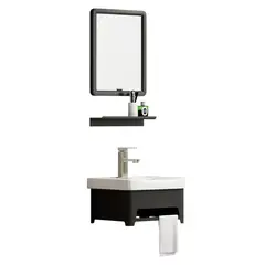 Sensi Dacqua - Kit Banheiro com Cuba e Espelho Hubby Preto