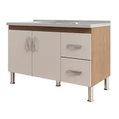 Mgm - Balcão Cozinha Karson 1,14MT Freijó Off White