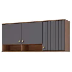 Mgm - Armarioario Aereo de Cozinha Agata 144cm Freijo/titanium