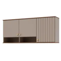 Mgm - Armario Aereo de Cozinha Agata 144cm Cappuccino/freijo