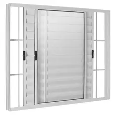 Esquadrisul - Ecosul Janela Veneziana Móveis com Grade Vidro Liso 100x120 Branco