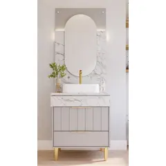 Mgm - Painel Gales 70cm Platina/calacata