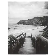 Just Home Collection - Tela de Praia em Preto e Branco com Degraus 60x80