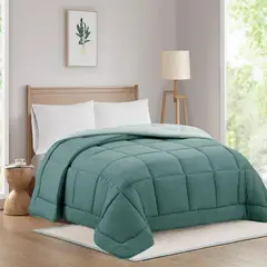 Just Home Collection - Edredom Bicolor Liso 175x240 Verde