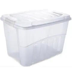 Plasutil - Caixa Organizadora Plastico Transparente Gran Box 28L 45,7x32,6x28cm