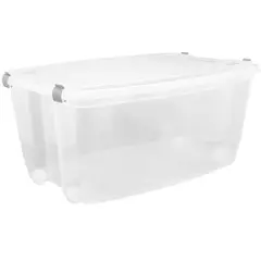 Jaguar - Caixa transparente com travas e rodinhas 58L