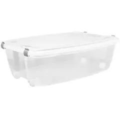 Jaguar - Caixa transparente com travas e rodinhas 38L