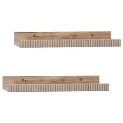 Just Home Collection - Conjunto com 2 Prateleiras de Parede 40x10 Natural