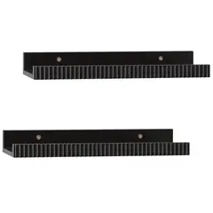 Just Home Collection - Conjunto com 2 Prateleiras de Parede 40x10 Preto